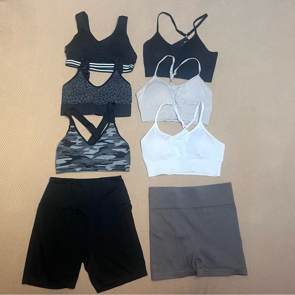 Bundle of 8 sports bras and shorts! - Picture 1 of 12